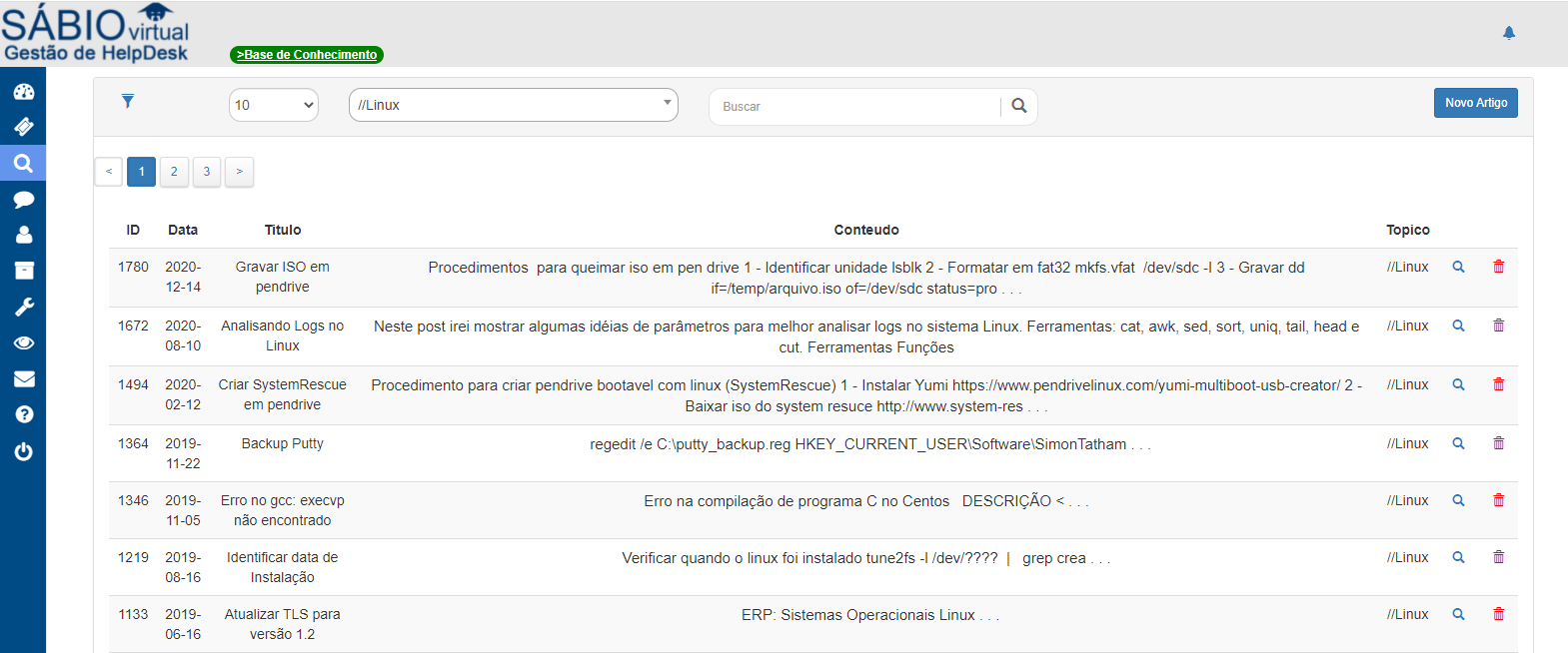 screenshot of Sabio Virtual